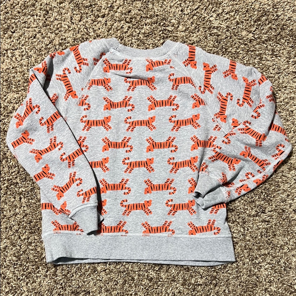 Hanna Andersson Gray and Orange Tiger Sweatshirt - Picture 3 of 3